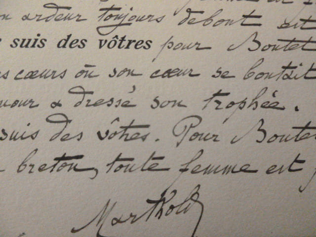  po&egrave;me autographe &agrave; Albert Montreuil . JULES DE MARTHOLD 