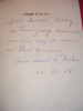 L'Herbe et le feu, envoi autographe à André Berry. Anne Marie de Backer