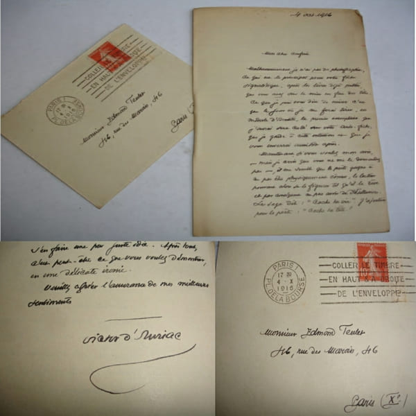 LETTRE AUTOGRAPHE Victor d'Auriac &agrave; Edmond Teulet. Victor d'Auriac