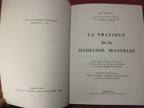 LA PRATIQUE DE LA MÉDECINE MANUELLE. J.E.H Niboyer