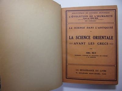 LA SCIENCE ORIENTALE AVANT LES GRECS