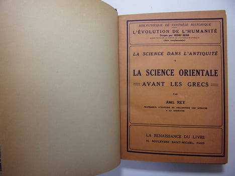 LA SCIENCE ORIENTALE AVANT LES GRECS. Abel Rey