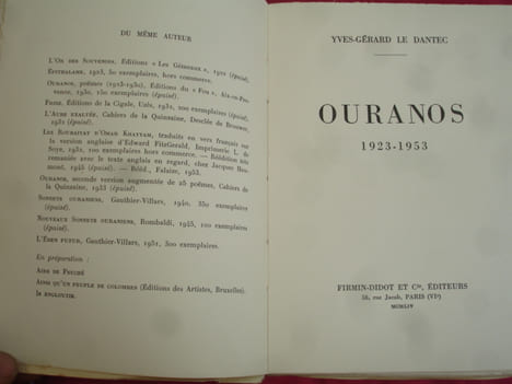 OURANOS envoi !. YVES GERARD LE DANTEC