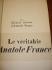 LES CARNETS INTIMES D'ANATOLE FRANCE  EO. Léon Carias