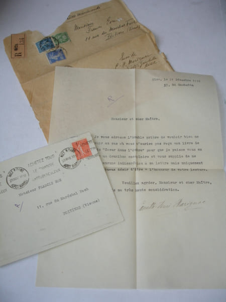 . LAS Camille Marignac (Po&egrave;te) &agrave; Fran&ccedil;is Eon 21 d&eacute;cembre 1932 