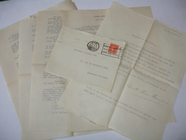LAS Tapuscrits Camille Marignac (Po&egrave;te) &agrave; Fran&ccedil;is Eon 17 novembre 1952 . Camille Marignac
