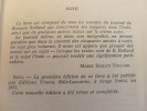 INDE Journal 1915-1943. Romain Rolland avec envoi !