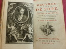 OEUVRE DE POPE. Tome I, contient : Préface - Histoire de la vie et des ouvrages d'Alexander Pope - fables, lettres & épitres divers. POPE