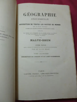 GÉOGRAPHIE UNIVERSELLE Tome IV. Description de l'Europe et de l'Asie occidentale. Malte Brun
