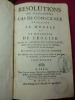 RÉSOLUTIONS DE PLUSIEURS CAS DE CONSCIENCE TOUCHANT LA MORALE ET LA DISCIPLINE DE L’ÉGLISE. Jacques de Saintebeuve