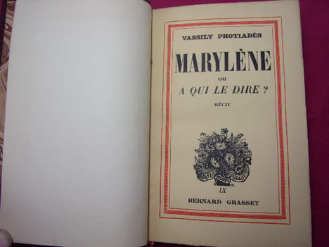 MARYLENE ou à qui le dire ? Récit.. Vassily Phothiadès.
