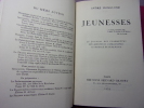 JEUNESSES (Le journal des charmettes, les amours carbonnières, le mariage de Senancour) . André Monglond 