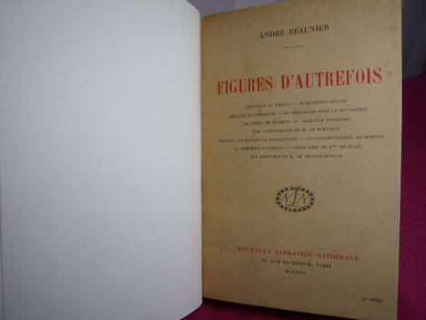 FIGURES D'AUTREFOIS. André BEAUNIER