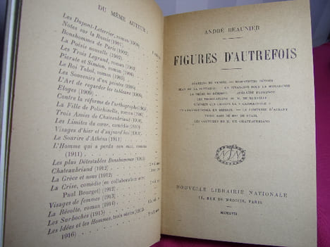 FIGURES D'AUTREFOIS. André BEAUNIER