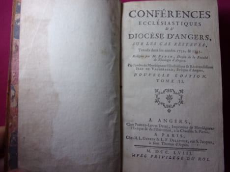 CONFÉRENCES ECCLÉSIASTIQUES DU DIOCÈSE D'ANGERS. B.Babin 