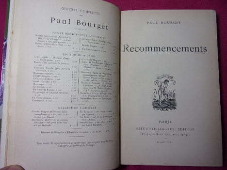 RECOMMENCEMENTS. Paul Bourget

