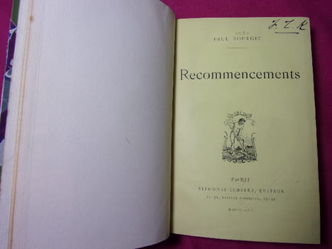 RECOMMENCEMENTS. Paul Bourget
