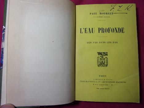 L'EAU PROFONDE les pas dans les pas. Paul Bourget