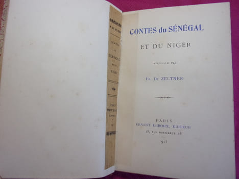CONTES DU SÉNÉGAL ET DU NIGER. Fr. de Zeltner