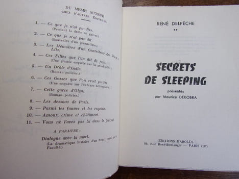 SECRETS DE SLEEPING. René Delpech