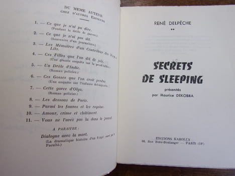 SECRETS DE SLEEPING. René Delpech