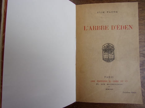 L'ARBRE D’ÉDEN. Elie Faure