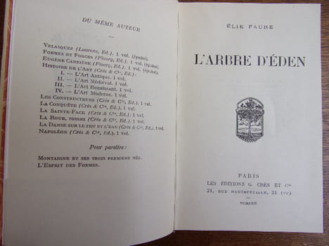 L'ARBRE D’ÉDEN. Elie Faure