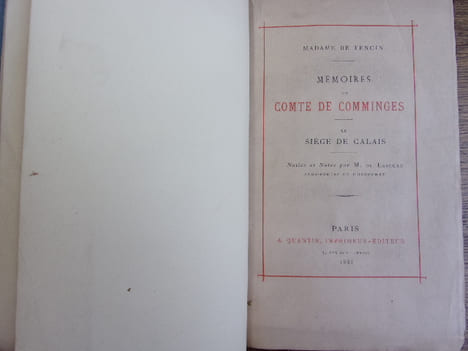 MÉMOIRES DU COMTE DE COMMINGES

Le siège de Calais. Madame de Tencin