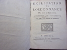 L'EXPLICATION DE L'ORDONNANCE DU MOIS D'AOUT 1735 concernant les testaments. par M*** Avocat au parlement ( Jean Pierre René Aymar )