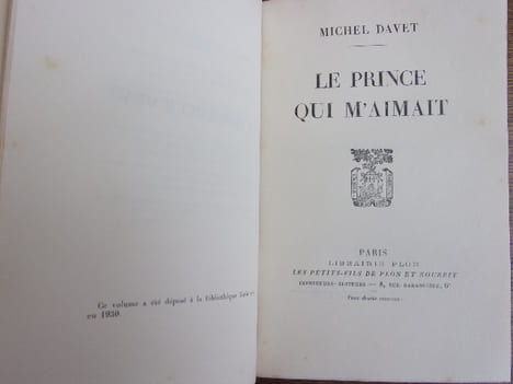 LE PRINCE QUI M'AIMAIT. Michel Davet
