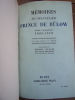 MÉMOIRES DU CHANCELIER PRINCE DE BULOW 1909-1919. PRINCE DE BULOW