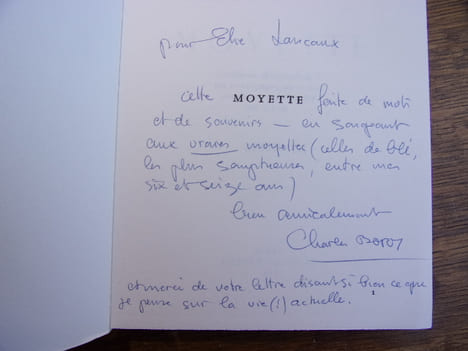 Moyette, choix de Poèmes 1970-1975. 
Charles Bory