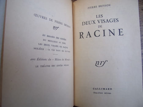 LES DEUX VISAGES DE RACINE. Pierre Brisson