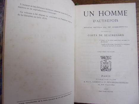UN HOMME D'AUTREFOIS. Marquis de Costa Beauregard