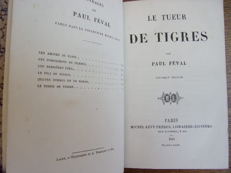 Le tueur de tigres - Blanchefleur . Paul Fiéval