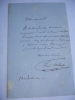 Lettre autographe signée . Louis Ulbach