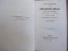 COURS D'HISTOIRE DE LA PHILOSOPHIE MORALE AU XVIIIe SIÈCLE. par M.V Cousin, publiée par M.E.Vacherot