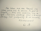 Billet autographe + l'Art au Music Hall. Gérard Bauer / Maurice Chevalier