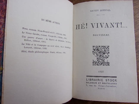Hé! Vivant ( Nouvelles ). Gaston Roupnel
