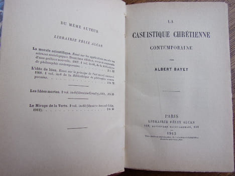 La casuistique chrétienne contemporaine. Albert Bayet