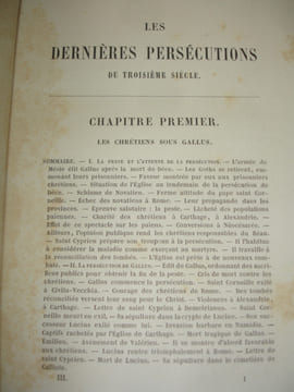 LES DERNIÈRES PERSÉCUTIONS DU TROISIÈME SIÈCLE
(Gallus, Valérien, Aurélien ). Paul Allard
