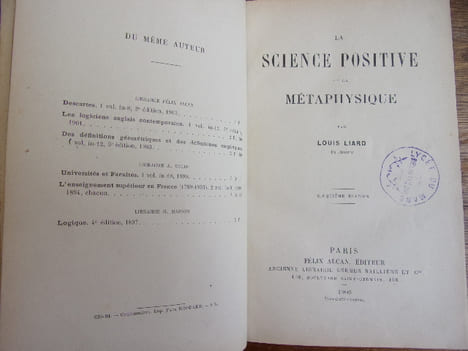 La science positive et la métaphysique. Louis Liard
