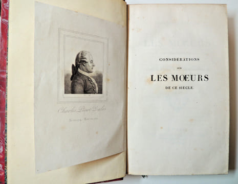 Considérations sur les moeurs de ce siècle, suivies des mémoires sur les moeurs
. Duclos
