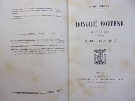 La Hongie moderne de 1849 à 1901. Etudes historiques.
A. de Bertha