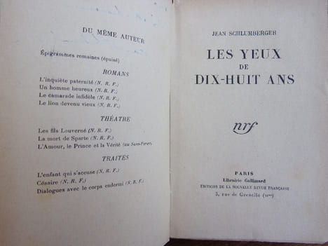 Les yeux de dix-huit ans. Jean SCHLUMBERGER