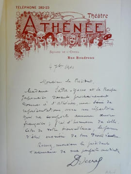 Exceptionnelle collection  de 10 lettres autographes signées de personnalités du monde du théâtre de boulevard à la Belle Époque .  Max Maurey - ...