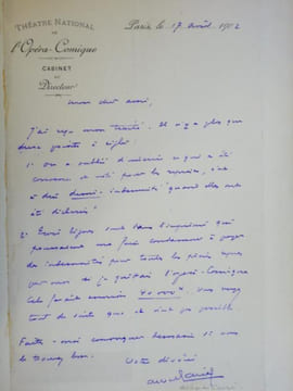 Exceptionnelle collection  de 10 lettres autographes signées de personnalités du monde du théâtre de boulevard à la Belle Époque .  Max Maurey - ...