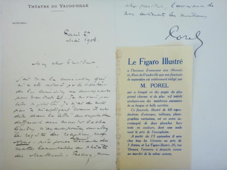 Exceptionnelle collection  de 10 lettres autographes signées de personnalités du monde du théâtre de boulevard à la Belle Époque .  Max Maurey - ...