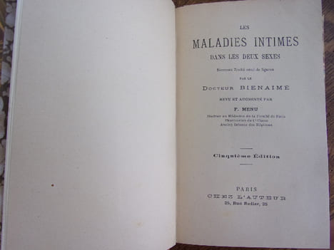 Les maladies intimes dans les deux sexes. Docteur Bienaimé