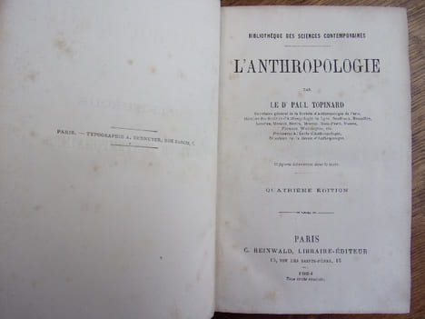 l'Anthropologie. Paul Topinard